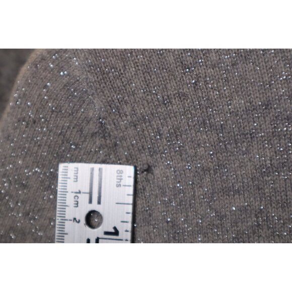 Talbots Gray Metallic Knit Sweater Womens S Lightweight Long Sleeve Crew Neck - Picture 5 of 6